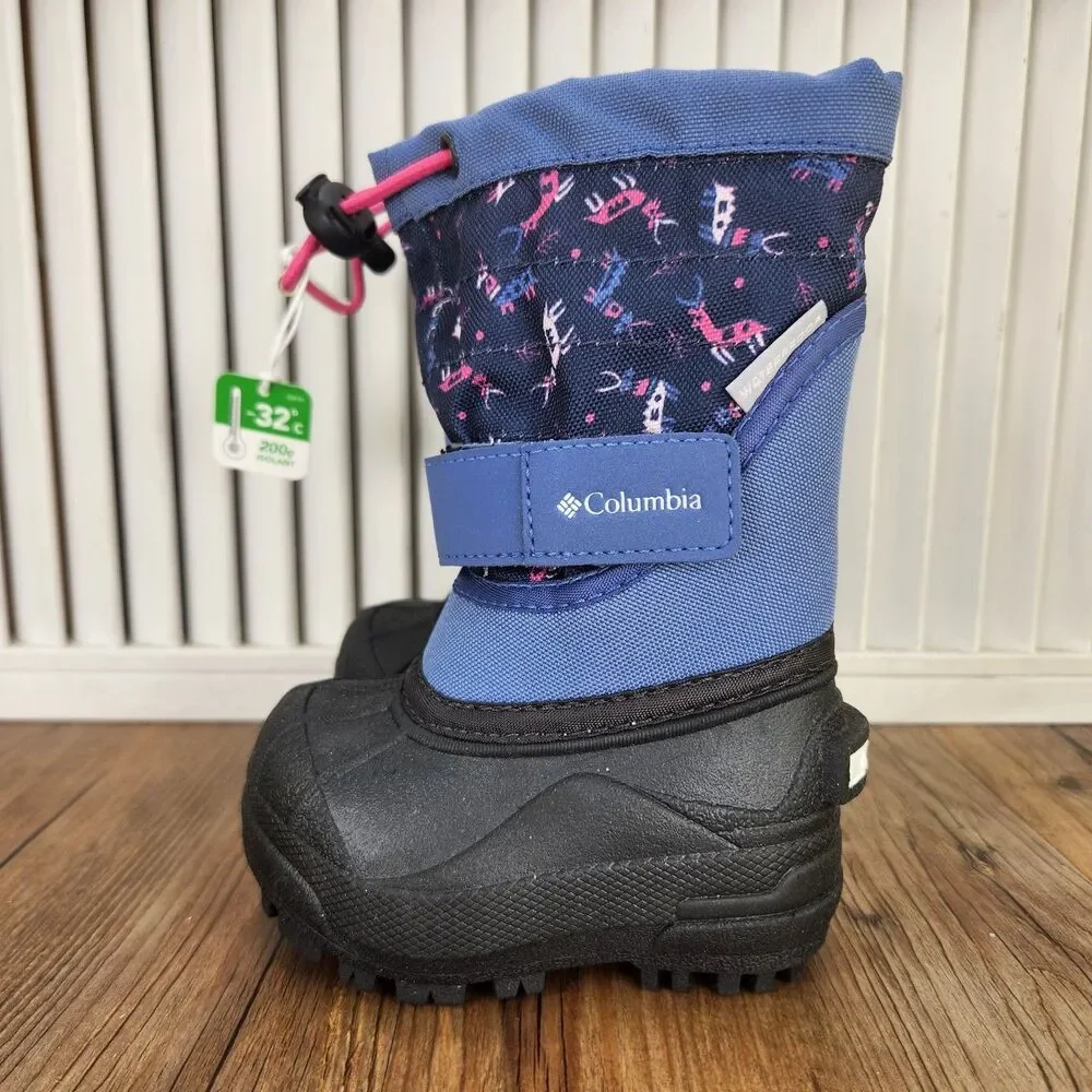 Columbia Toddler Powderbug Plus II Deer Print Size 4 Insulated Winter Snow Boots